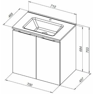 Тумба под раковину Aquanet Алвита New 303903 70 см серый